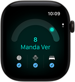 Apple Watch Series 12 com caixa preta de alumínio e pontuação de Prontidão de 8, Digital Crown no lado direito